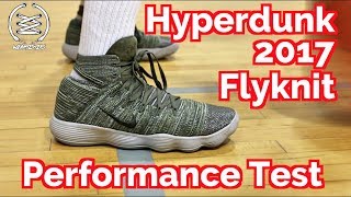 NIKE REACT HYPERDUNK 2017 FLYKNIT PERFORMANCE TESTREVIEW [upl. by Ecirb]