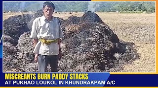 MISCREANTS BURN PADDY STACKS AT PUKHAO LOUKOL IN KHUNDRAKPAM AC  15 NOV 2024 [upl. by Broome]