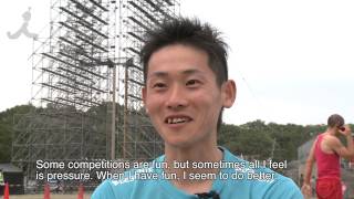 SASUKE RISING 2013 Mr Koji Hashimoto Interview（橋本亘司選手インタビュー） [upl. by Zeba]