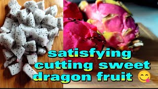 ASMR cutting slicing sweet dragon fruit satisfying 🤤 😋 [upl. by Nady439]