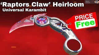 Cheapest Way To Get The Raptors Claw Heirloom in Apex Legends Season 23 [upl. by Eissed387]