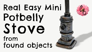 DIY • EASY Miniature Cast Iron Potbelly STOVE • Trash to Treasure • Tutorial [upl. by Emirej350]