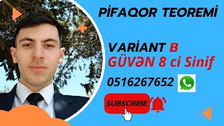 Güvən 8 ci Sinif Pifaqor teoremi  Ətraflı Test izahı [upl. by Maryanna]