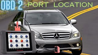 Mercedes C Class W204 Diag OBD2 port plug location  Position des OBD2Anschlusssteckers Diagnosis [upl. by Nirmak]