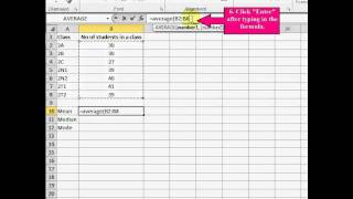 How to calculate Mean Median Mode using excel [upl. by Hayman634]