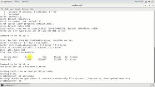 create partition using fdisk in centos 7video37 [upl. by Edvard]