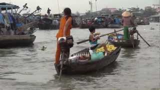 Floating market Mekong delta Can Tho Vietnam [upl. by Cara]