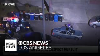 LAPD officers arrest possible shooting suspect following pursuit through South LA [upl. by Borchert670]