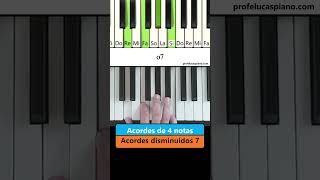 Acordes de 4 notas quoto7quot quotdim7quot pianoparaprincipiantes clasesdepiano pianotutorial acordes [upl. by Lietman]