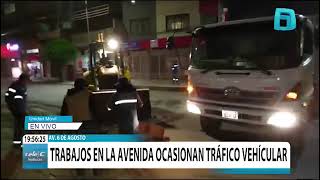 TRABAJOS DE REENCARPETADO DE ASFALTO EN LA AVENIDA 6 DE AGOSTO PRODUCE TRÁFICO VEHICULARL [upl. by Laehcim]