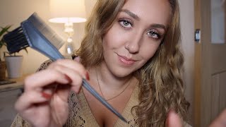 ASMR Parting Clipping and Oiling Your Scalp Scalp MassageHair Play Roleplay [upl. by Yraccaz]