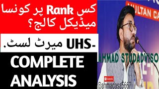 UHS MERIT list 2023  Complete analysis  College wise rank wise [upl. by Hogue]