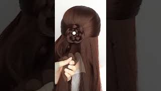 Flower hairstyle  hairstyle  hairstyle for girls  hairstyletutorial hairstyleideas [upl. by Nadaha]