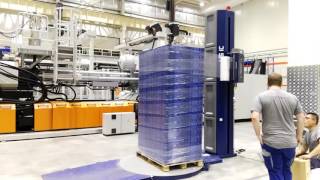 fully automatic pallet wrapping machine [upl. by Ocnarf]