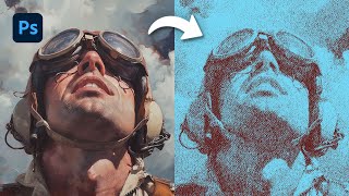 Tuto Photoshop  Halftone Effect Vintage  Fr [upl. by Osicnarf617]