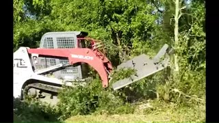 Takeuchi TL 12 Clearing Land Brushcutting And Moving Trees One Beast Of A Michine 25 [upl. by Giacamo]