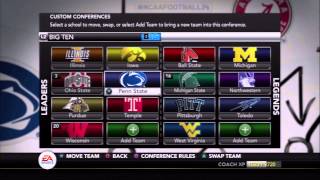 NCAA Football 14  2014 Custom Conference Realignments [upl. by Hymen782]