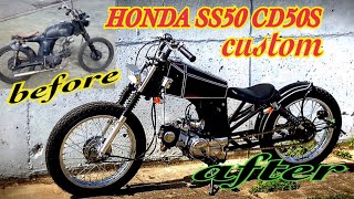 ♯4 不動車ベンリィ50 CD50フルカスタムampエンジンチューニングしてみた Chopped custom timelapse build HONDA ss50 ベンリィ50 CD50S [upl. by Silma]