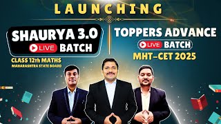 LAUNCHING SHAURYA 30 Live for Class 12 HSC amp TOPPERS ADVANCE Live for MHTCET 2025  DINESH SIR [upl. by Irovi]