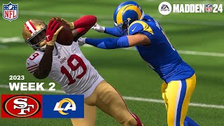 Madden 24 49ers vs Rams 53Man Updated Rosters Week 2 Full Simulation 2023 PS5 4K Game Play [upl. by Eelanej]