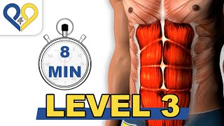 8 Min Abs Workout  Level 3  P4P Music [upl. by Nylekcaj]