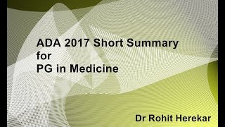 ADA 2017 shorts for PG Residents Medicine [upl. by Rothschild]