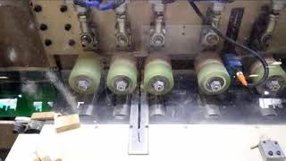 automatic wood cross cut saw machine [upl. by Odiug]