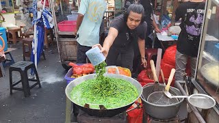 Traditional Ayam Penyet of Indonesia with Mashed Green Chili  Indonesian Street Food [upl. by Gersham]