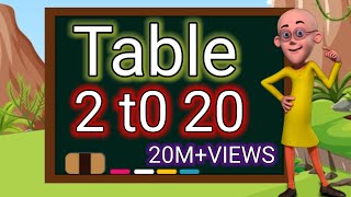 Table of 2 to 20  Multipplication Table 2 to 20  Elearning studio [upl. by Yerak]