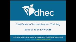 Certificate of Immunization Training School Year 20172018 [upl. by Nylirehs]