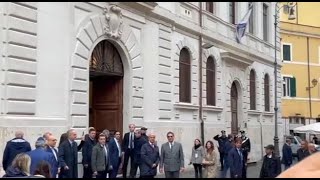 Il ministro Piantedosi visita le scuole ebraiche di Roma [upl. by Rettig263]