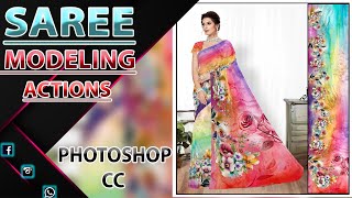 Saree Modeling With Actions In Photoshop CC  PHOTOSHOP HINDI  KrishaDigital [upl. by Roger269]