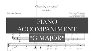 Vittoria mio core G Carissimi  G Major Piano Accompaniment  Karaoke [upl. by Engracia]