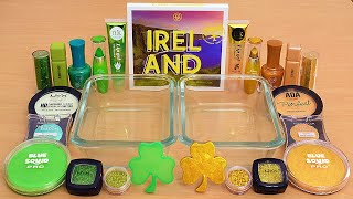 Green vs Gold  Mixing Makeup Eyeshadow Into Slime ASMR [upl. by Norris633]