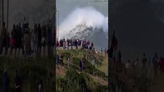 When Waves are Bigger than mountains at Nazare Portugal [upl. by Analli842]