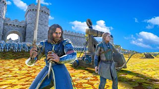 ARAGORN amp LEGOLAS Castle vs URUKHAI ARMY  UEBS 2  BATTLE SIMULATOR 2 [upl. by Clarinda]