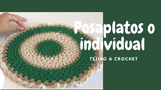 Crochet Tutorial Mantel individuales navideños tejido a crochet punto granny espigo [upl. by Akahs]