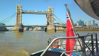 UBER BOAT by Thames Clippers LONDON FERRY RIDE  Embankment Pier to North Greenwich Pier [upl. by Naitsihc642]