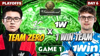 وان وین  تیم زیرو گیم اول 🔥 Ti 13 Playoffs 1win Team vs Team Zero  Game 1 [upl. by Suneya]