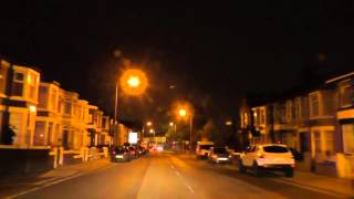 Night Drive On Helsby Road Warbreck Moor amp Hall Lane Liverpool England 11th October 2015 [upl. by Einnob]