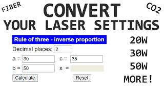 How to ConvertScale Settings for Different Wattage Machines  Fiber Laser Tutorial 20w 30w 50w [upl. by Aratahc]