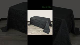 Crinkle Taffeta Tablecloth Black  2024  Rectangular Table Linens for Weddings amp Home [upl. by Accebber]