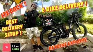 E BIKE DELIVERY HEYBIKE EXPLORE SETUPIs it better  Uber Eats amp Door Dash [upl. by Esyla]