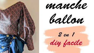 COMMENT TRACER ET COUDRE UNE MANCHE BALLON 2 EN 1 [upl. by Ransome]