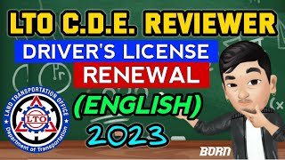 LTO CDE REVIEWER ENGLISH  Drivers License Renewal 2023 [upl. by Annnora823]