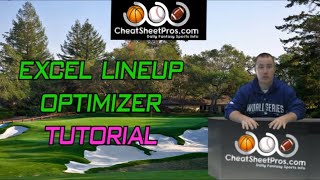 DFS Lineup Optimizer in EXCEL Tutorial  part 1 [upl. by Cherice]