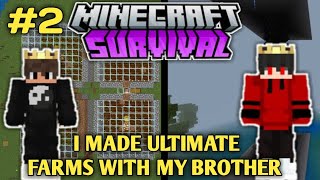 Me And My Brother Made Op Farms in Minecraft PE multiplayer survival 2  mcpefarm [upl. by Oicor359]