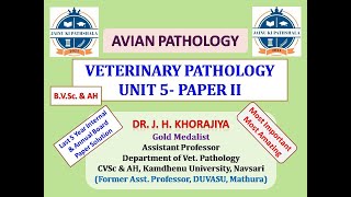 Veterinary Pathology Unit 5 Avian Pathology Last 5 year question paper solution UG amp PG students [upl. by Avera222]