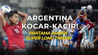 Indonesias Pratama Arhan 5 DEADLY Super Long Throw VS Argentina  Players Watch [upl. by Syned]