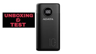 Baterie externa ADATA P10000QCD 10000 mAh USB C 3A Quick Charge 30 Unboxing amp Test [upl. by Trudey934]